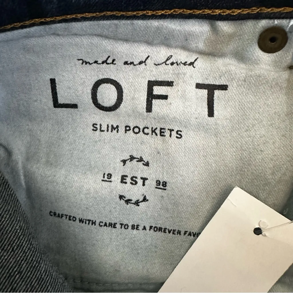 NWT LOFT High Waist Skinny Jeans Womens 6 / 28  Slim Pockets Classic Blue denim - Image 9