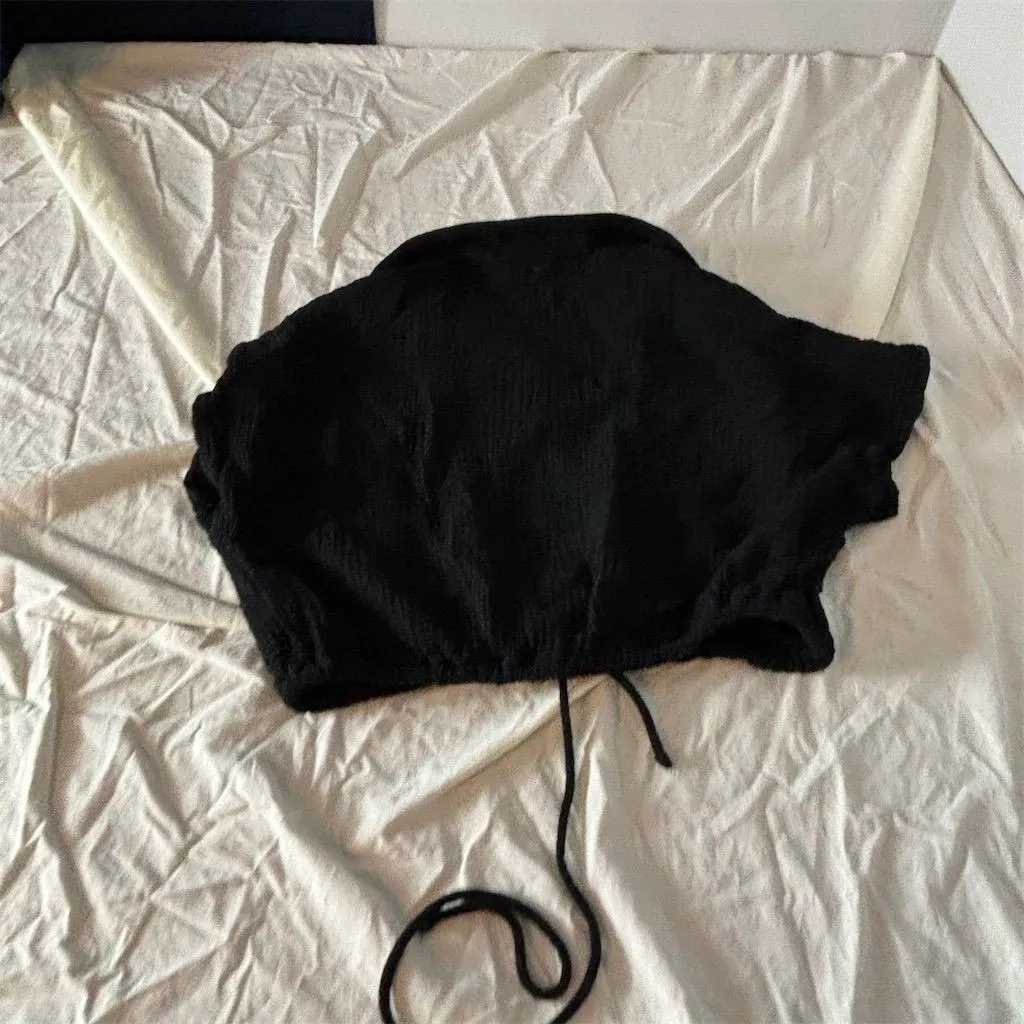 Altard State Women's Black Button-Up Top w/‎ Drawstring Size S Casual - Image 3