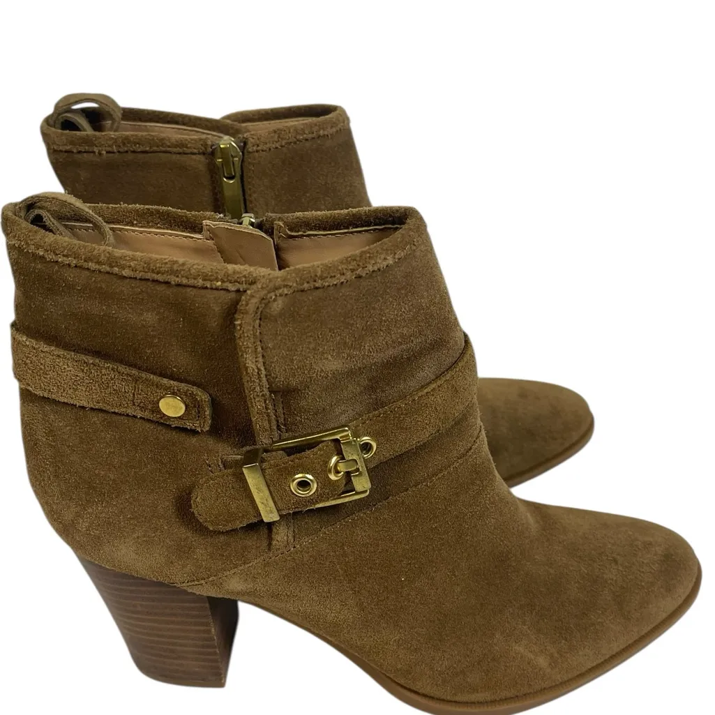 Franco Sarto Brown Suede Buckle Boots | Size 8.5M - Image 3