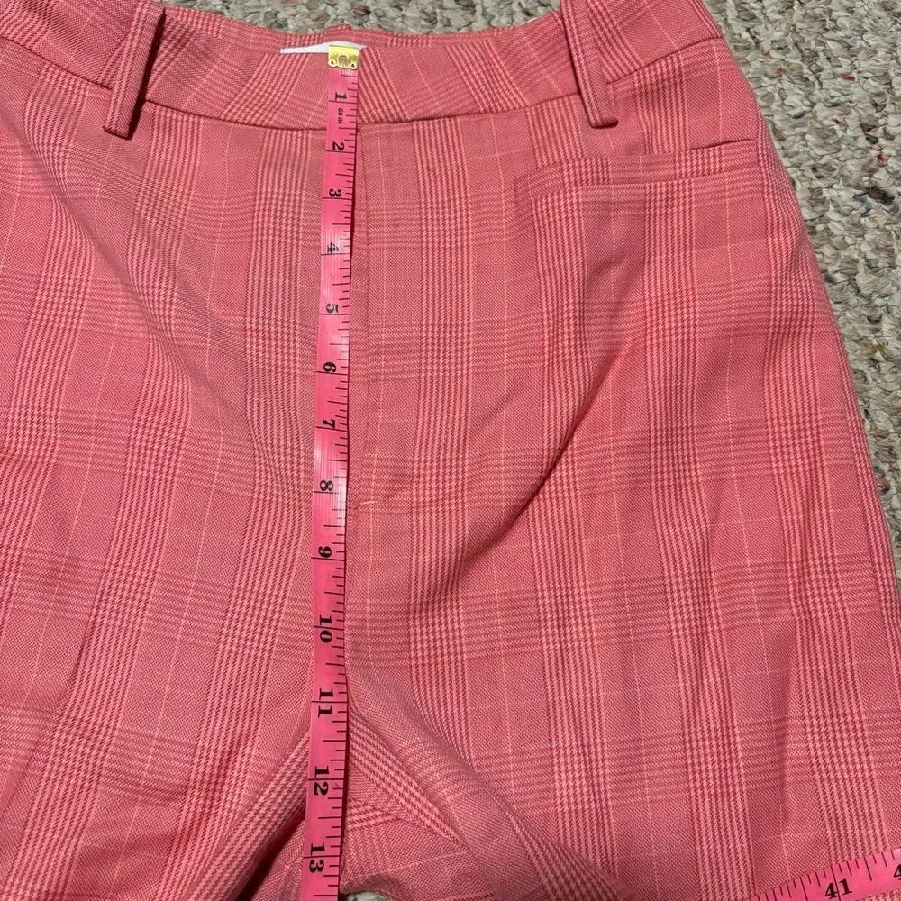 & OTHER STORIES Belted Plaid Kick Flare Trousers Pink Wool Blend- Size 6 - Image 12