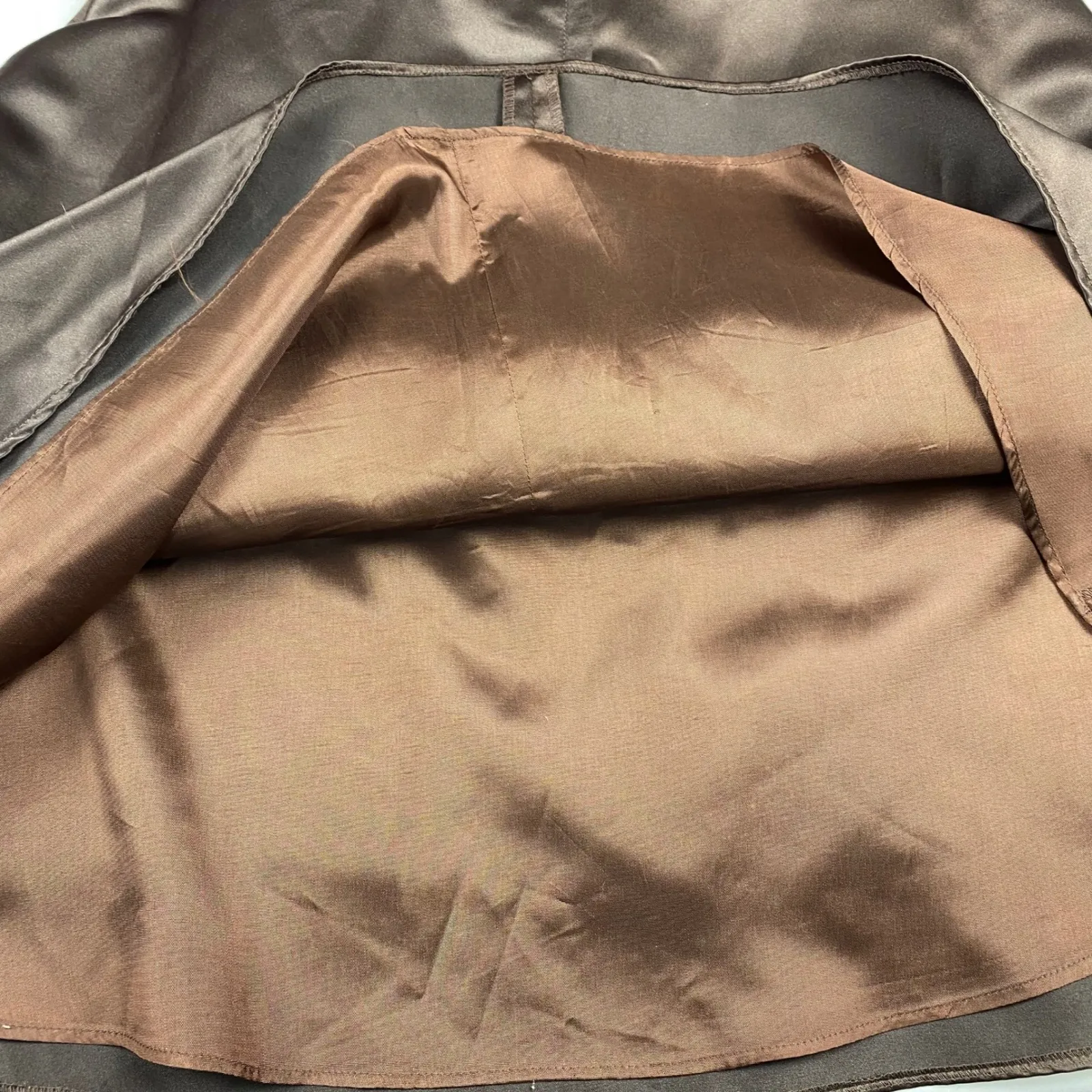 Jessica McClintock Brown Halter Dress Party Cocktail Bridesmaid‎ Size 12 Satin - Image 7