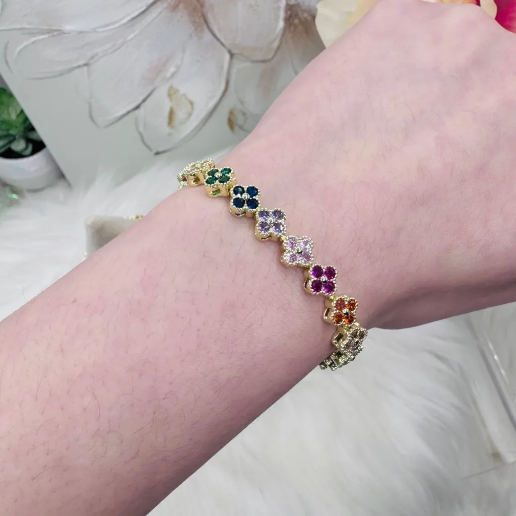 Floral Multicolor Sparkly Bracelet for small wrist - Image 3