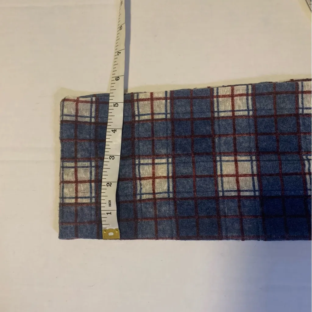 Blue Plaid Double Wrap Scarf - Image 5