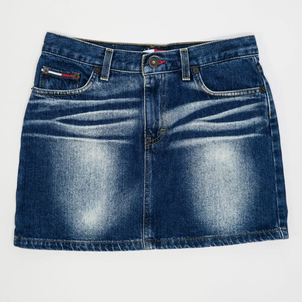 Vintage Y2K Tommy Jeans Denim Hip Mini Skirt - Image 3
