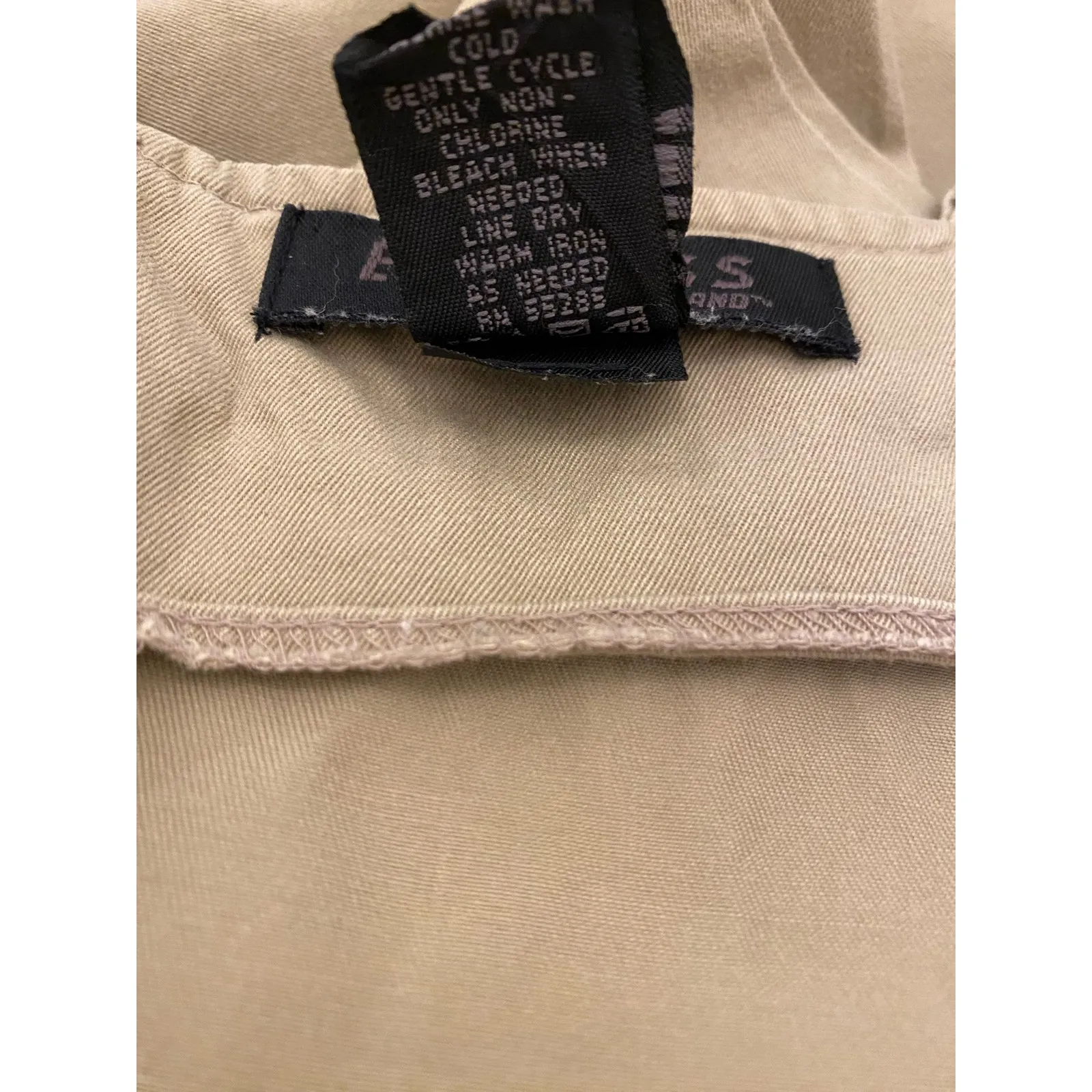 Vintage 90s Express Maxi Khaki Spaghetti Strap Dress Zip Off Y2K Grunge Size 3/4 - Image 8