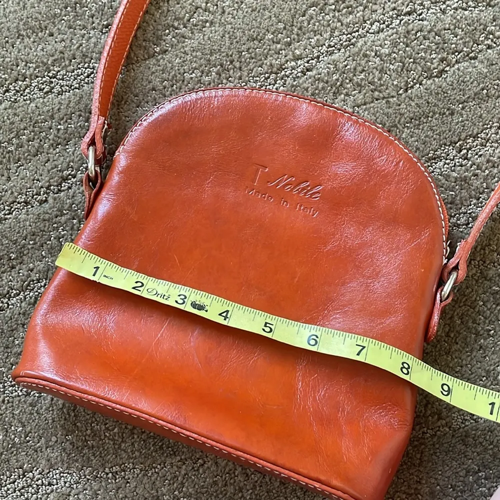 Vera Pelle T. Nobile made in Italy gorgeous orange leather crossbody bag Green - Image 7