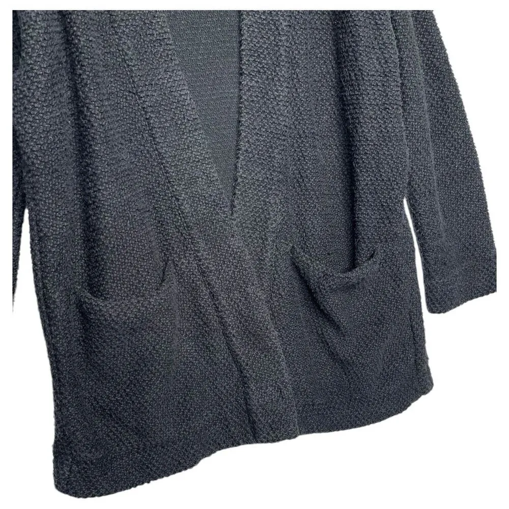 Marine layer  Cardigan Sweater Womens Small Black Open Front Heavyweight Pockets - Image 4
