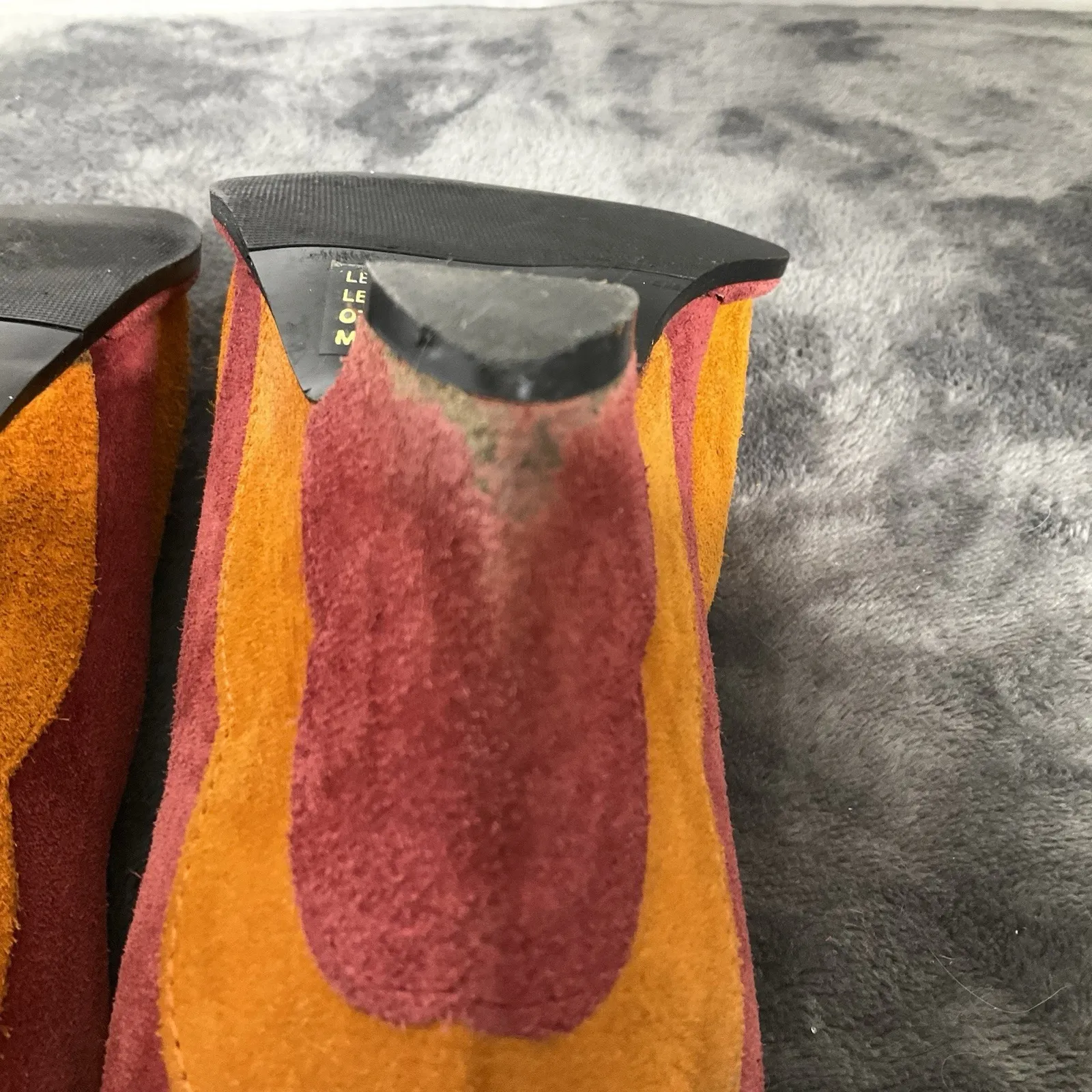 John Fluevog Heels Womens 6 Orange Suede Slingback Peep Toe Miss June Pump Shoes - Image 13