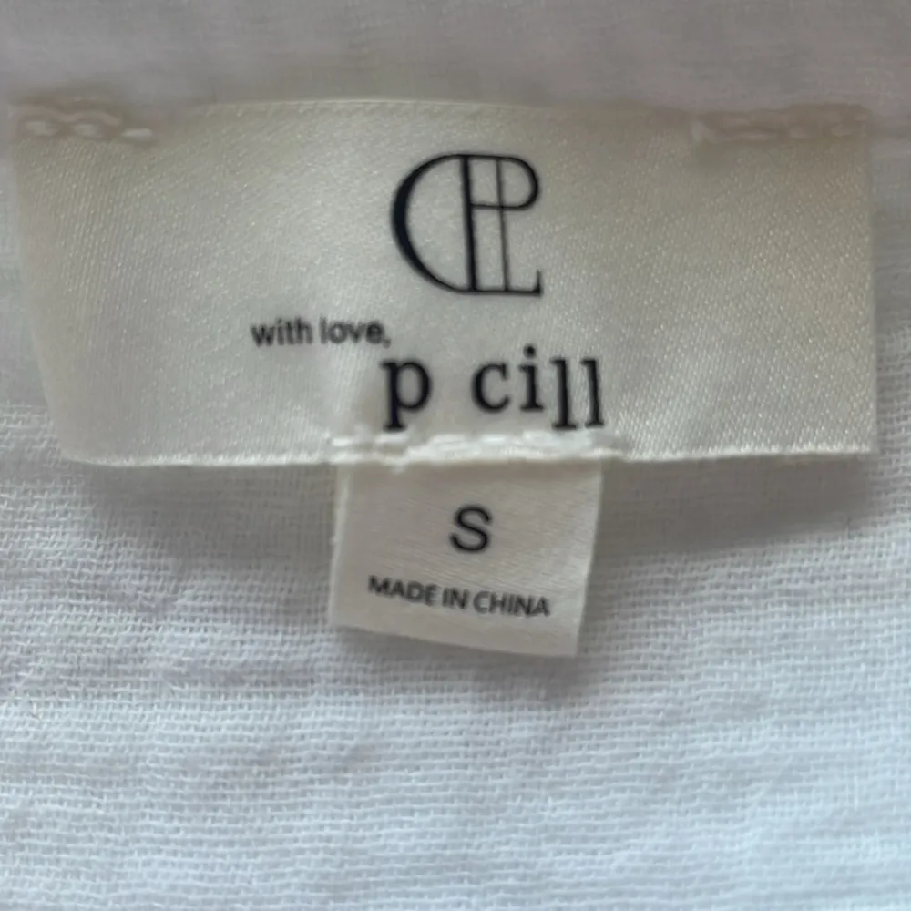 C. Pill White Muslin Shirt Dress Small - Image 3
