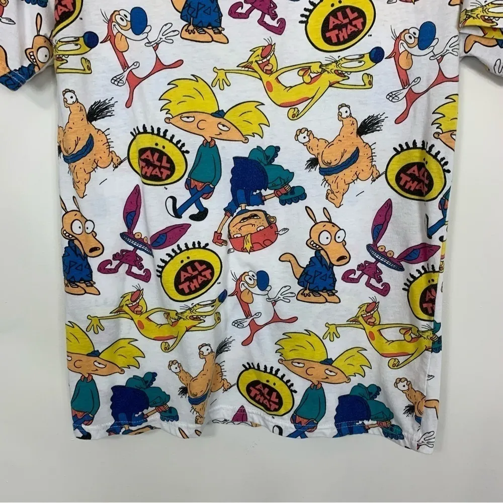 Nickelodeon 90s Cartoon Characters Graphic T-Shirt Size Small - Image 7