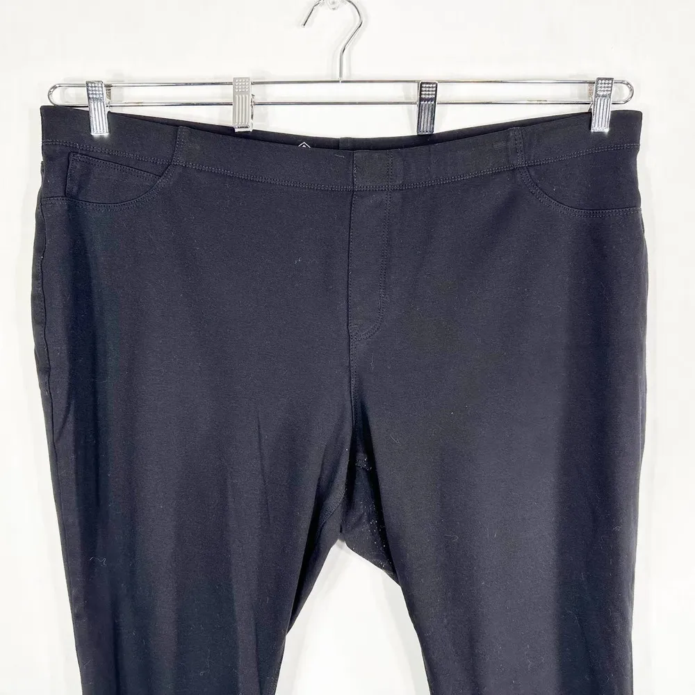 St Johns Bay Plus Sz 3X Pants Skinny Knit Jeans Leggings Cropped Ankle Black 912 - Image 3