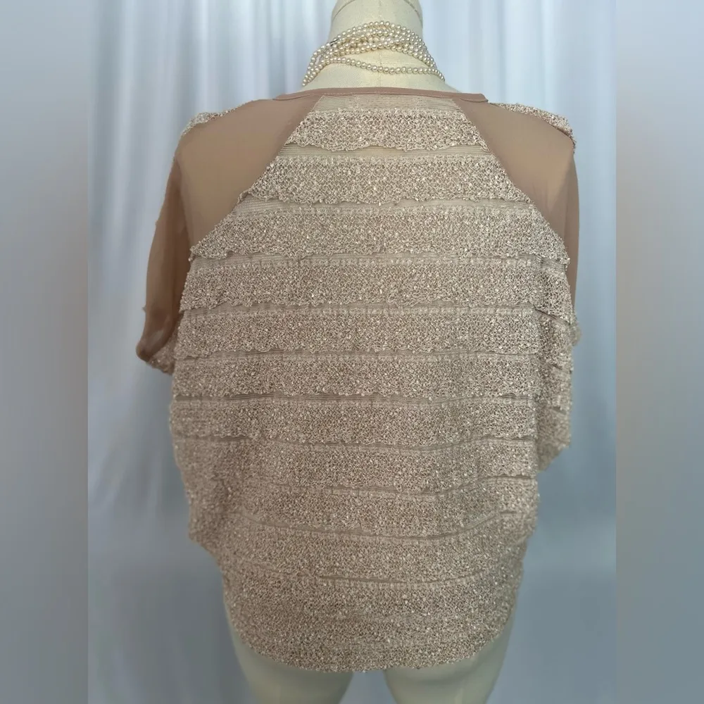 A'Reve Tan Ruffled Smocked Blouse (763) - Image 2