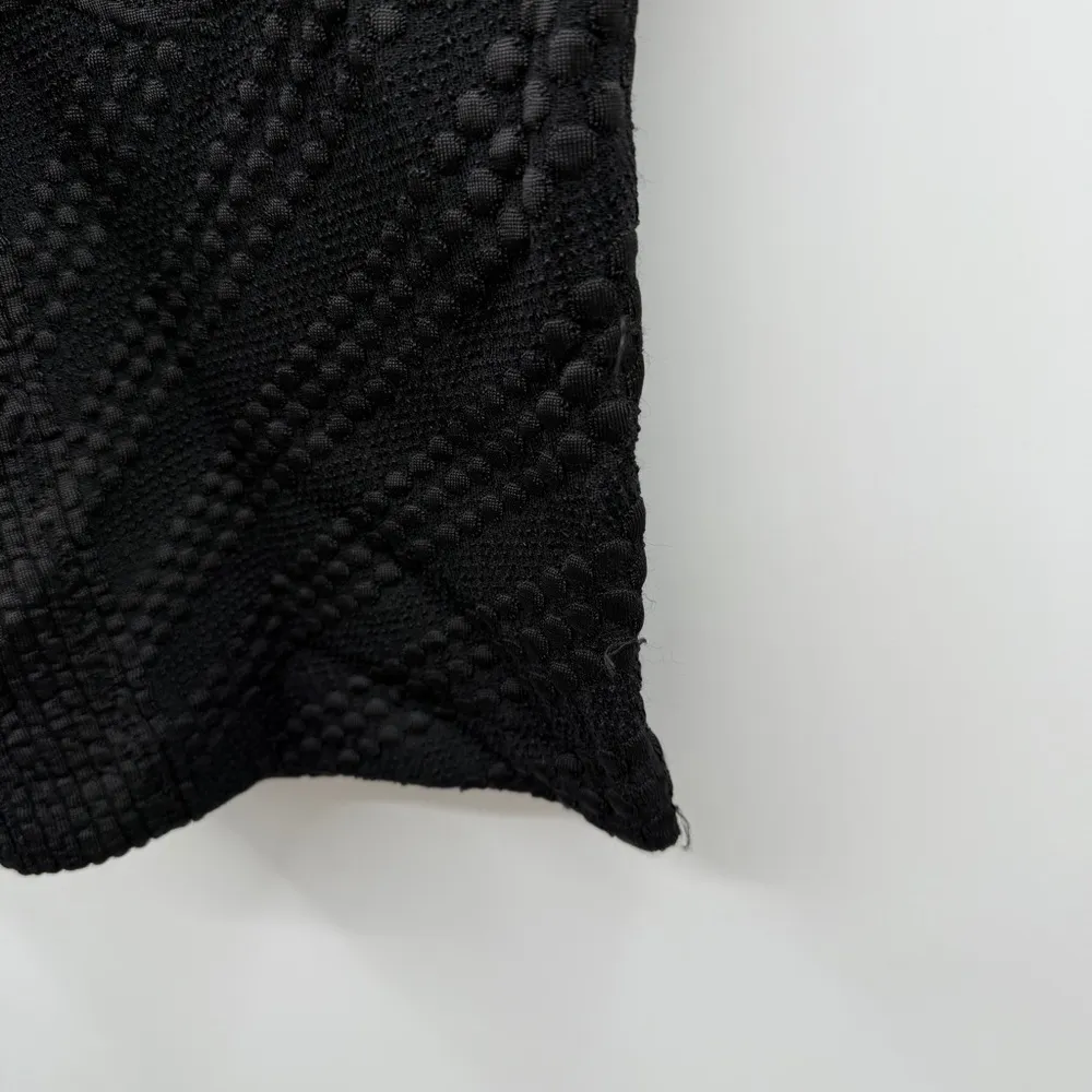 Reiss Ewelina Textured Black Long Sleeve Bodycon Knee Length Dress Sz 8 Back Zip - Image 8