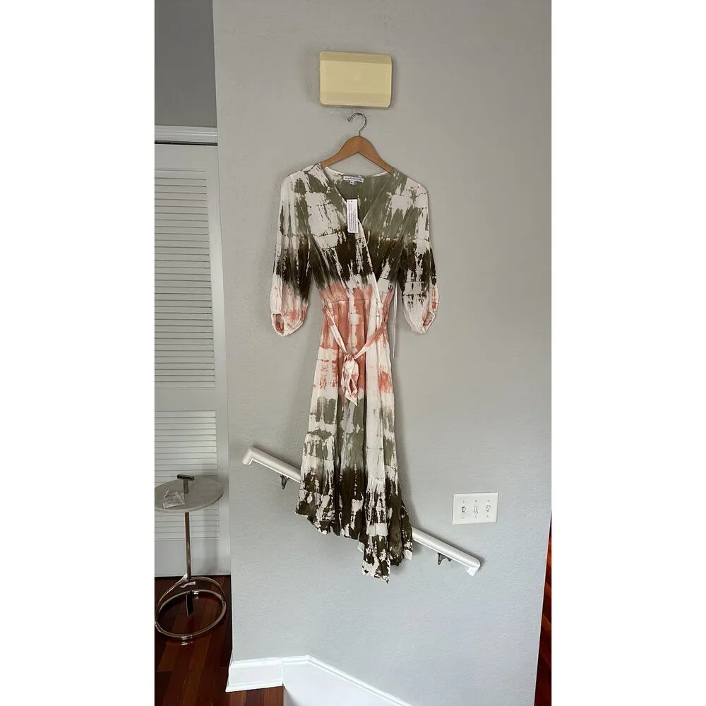 YF&B Geode Tie Dye Jillian Midi Dress Boho Spring Hippie Bohemian Cottage Rayon - Image 3