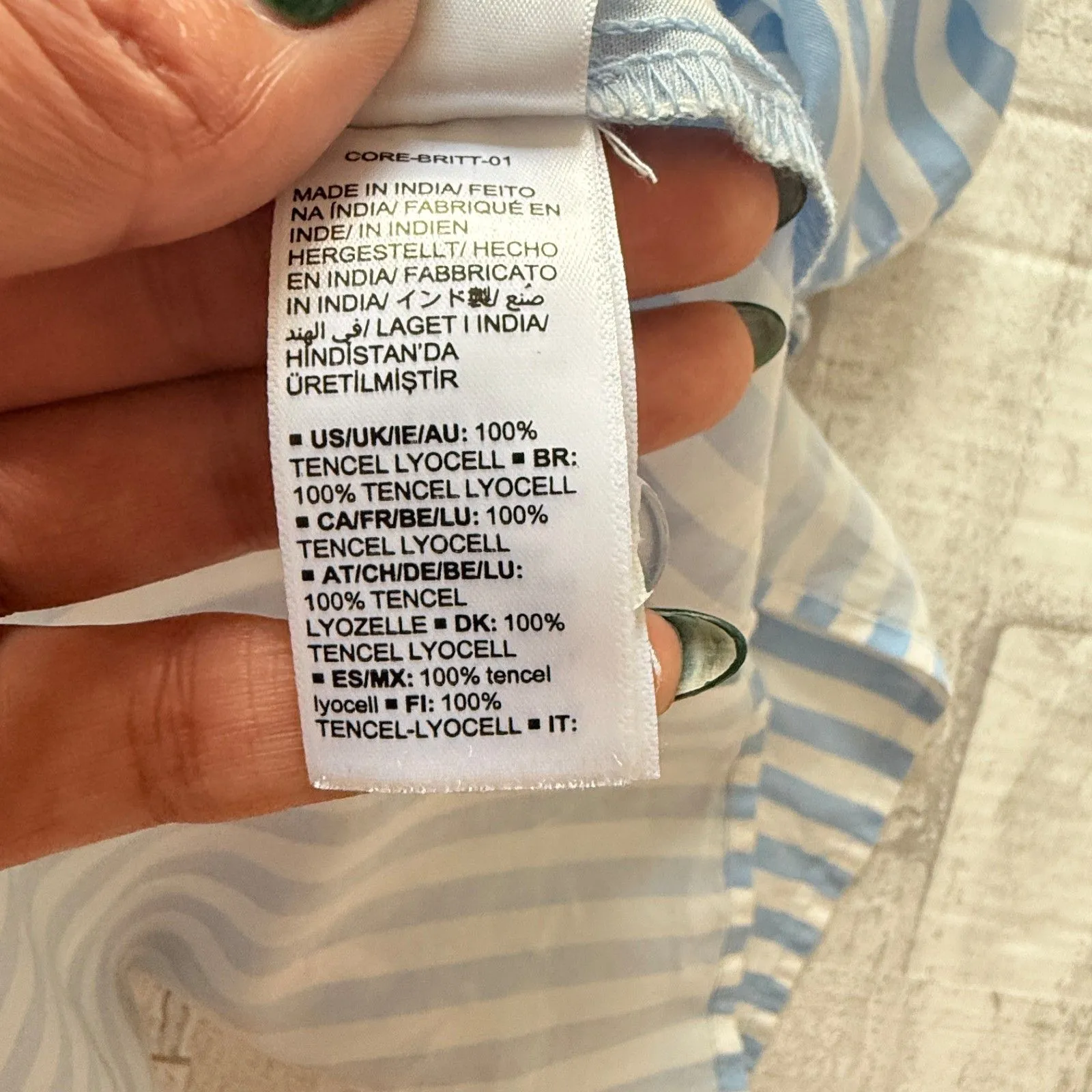 THE DROP Britt Light Blue Striped Tiered Maxi Tent Dress Coastal Grandma Chic 3X - Image 8