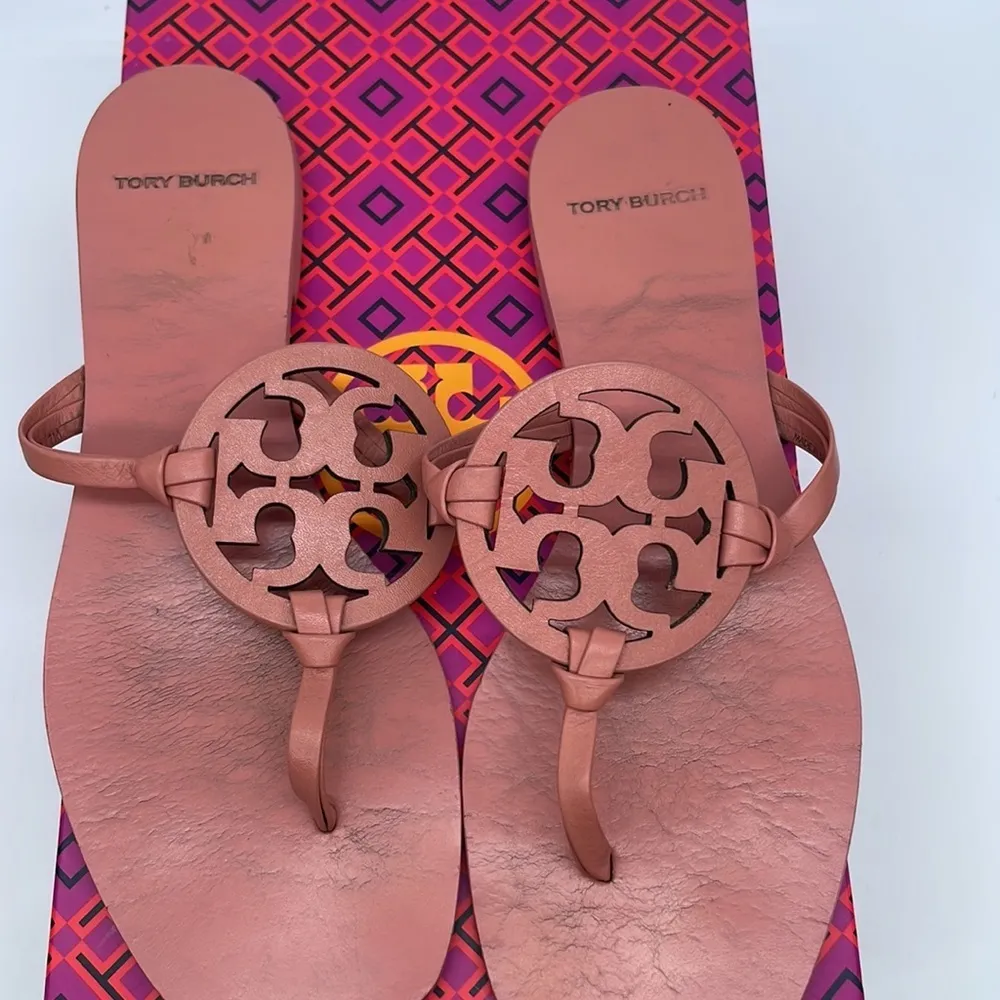 Tory Burch Tramonto Pinkish Miller square toe knotted thong sandals 7 - Image 3