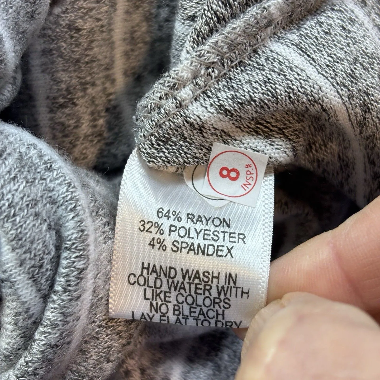 Gibson Tie Front Cozy Fleece Pullover Top Gray Ivory Stripe Size M Minimalist - Image 4