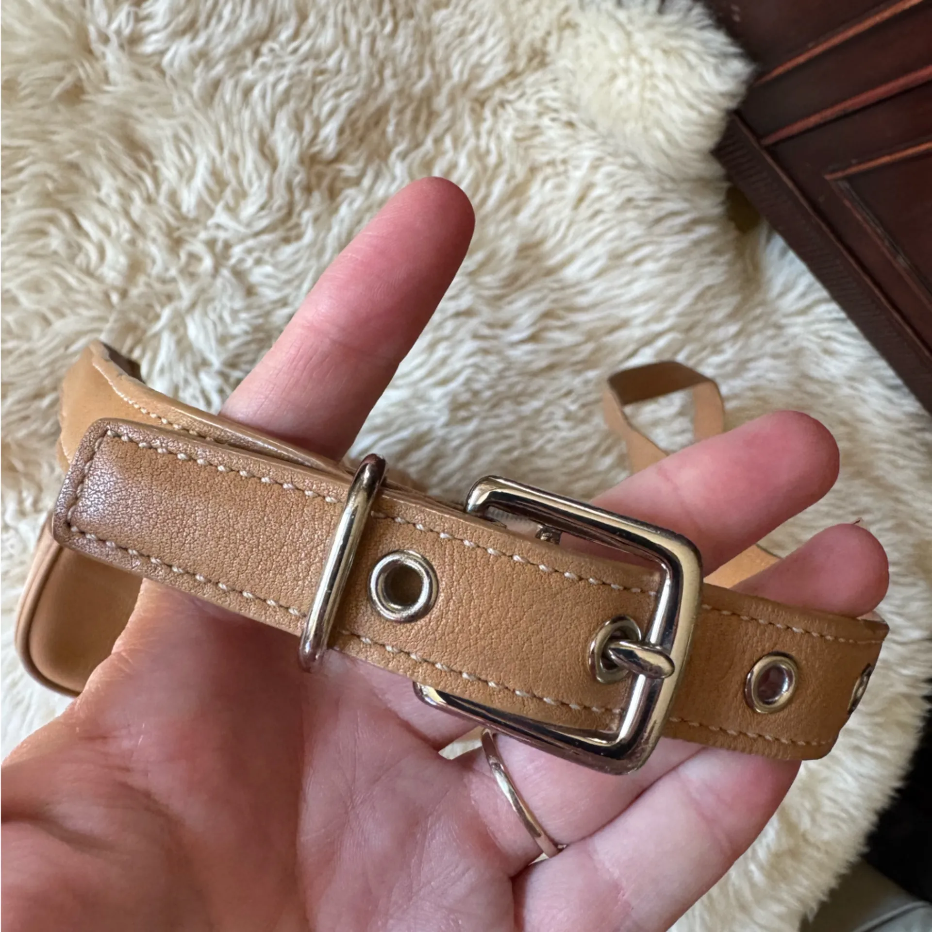 Vtg COACH Hampton camel leather Y2K Demi small shoulder bag 7540 - Image 8