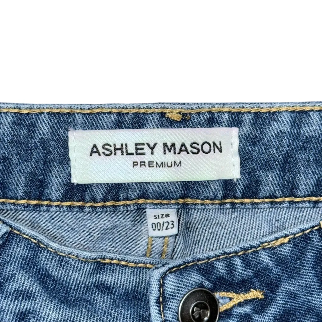 Cherry Embroidered Cutoff Denim Jean Shorts Mid Rise Women’s 25 Festival Y2K - Image 4