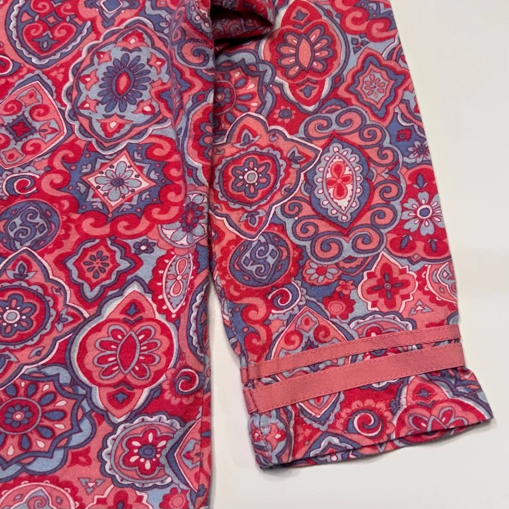 Talbots Pima Cotton Blend Split‎ Neck Tunic Top in Medallion Size Small Petite - Image 13