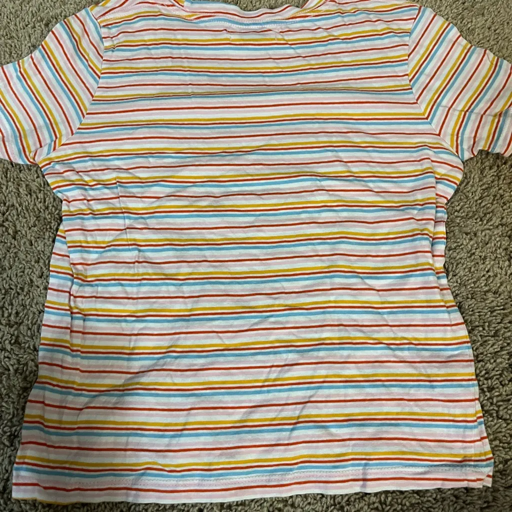 Pull&Bear shirt with Colorful Stripes Red - Image 3