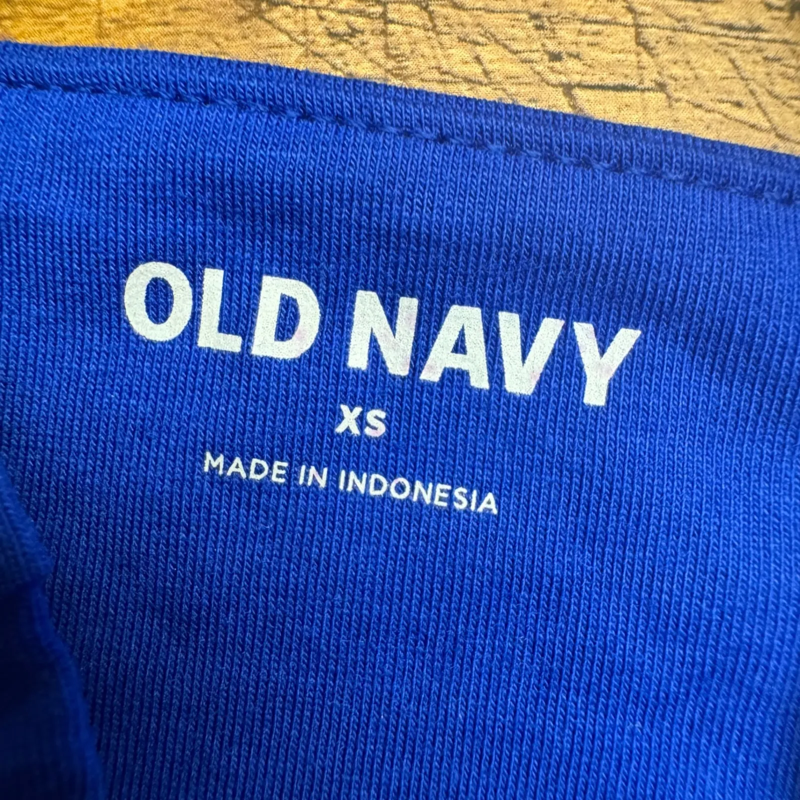 OLD NAVY Blue Square Neck Tank Bodysuit Women's XS Made in Indonesia - Image 3