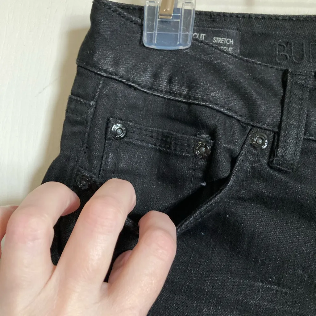 Buffalo David Bitton New Black Distressed Mid Rise Felow Bootcut Jeans #MBG - Image 8