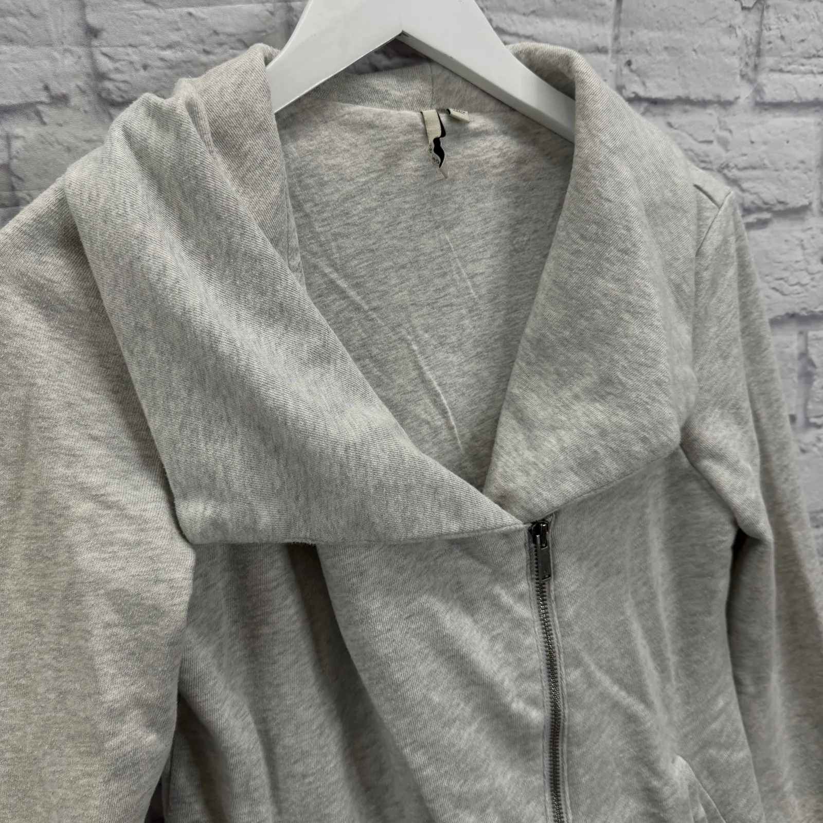 Calvin Klein Womens Moto Asymmetrical Zip Blazer Jacket Size S Heather Gray - Image 3