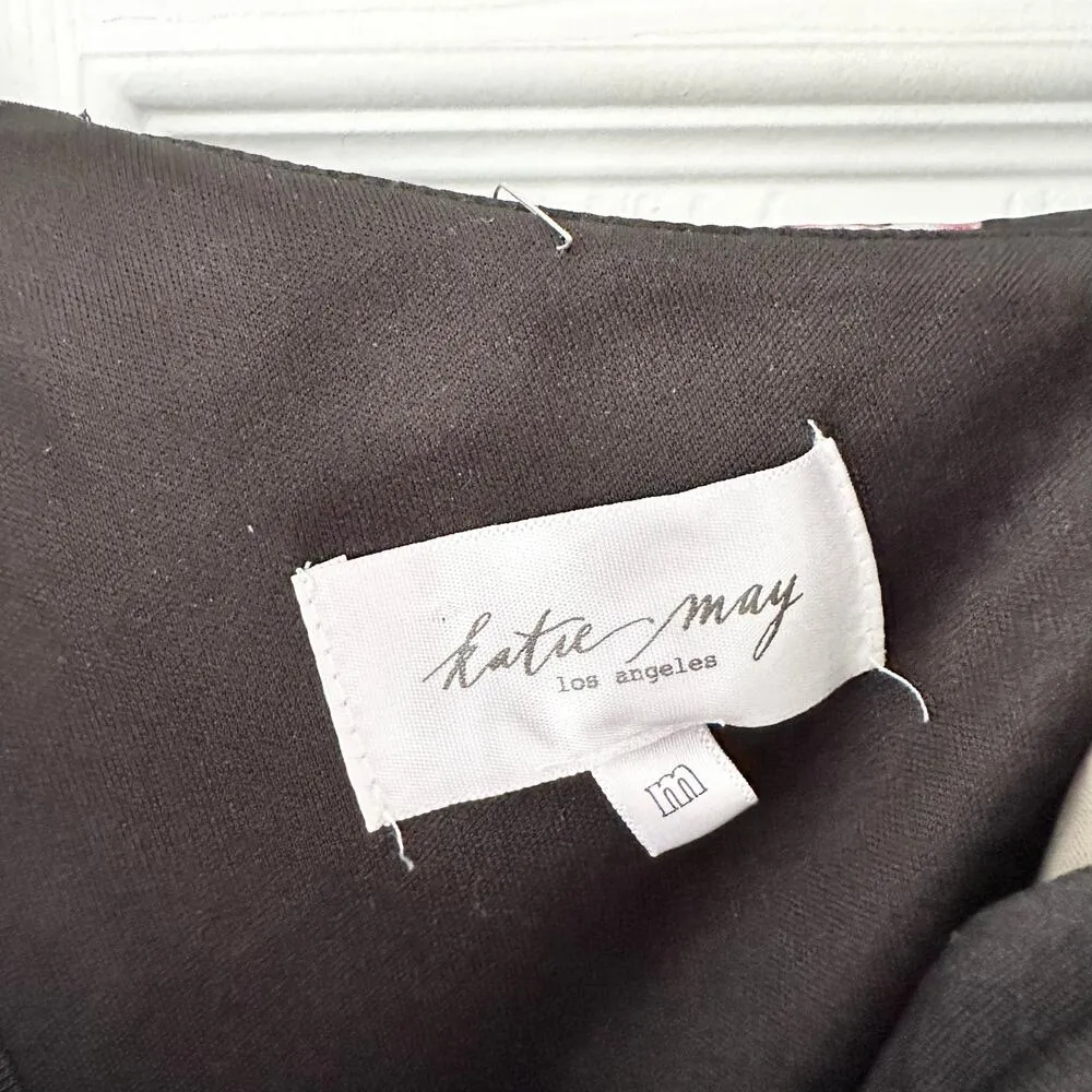 Katie May Walk This Way Dark Floral Side Cut Out Asymmetrical Midi Dress Medium - Image 8