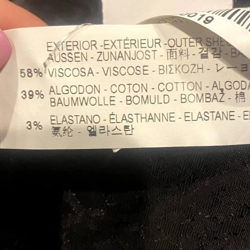 ZARA Sleeveless Embossed Jacquard V Neck Dress Pockets Back Zip up XS Black - Image 11