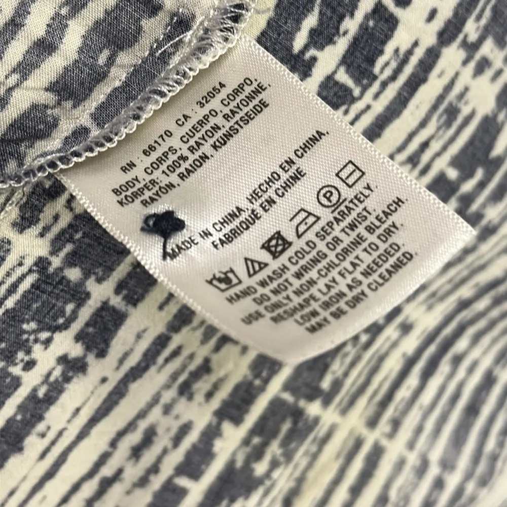 Anthropologie Holding Horses Navy Cream Button Up Long Slv Double Pocket Blouse - Image 13