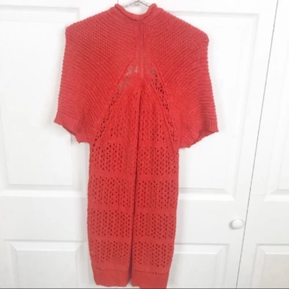 Anthropologie Guinevere Small In Summary Orange Short Sleeve Open Front Cardigan - Image 6