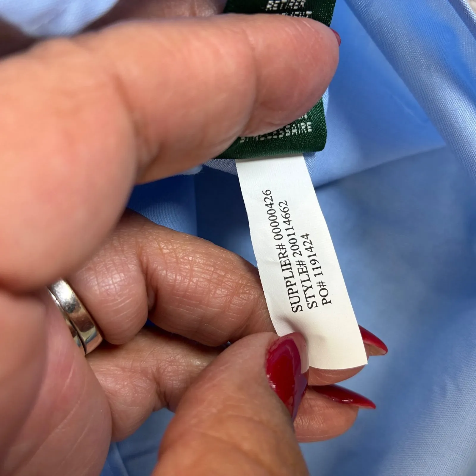 Lauren Ralph Lauren Black Label Womens PL Non Iron Button Down Shirt Light Blue - Image 9