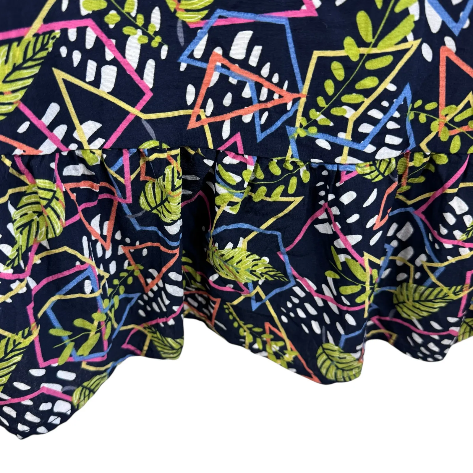 THML Colorful Playful Heart Sleeveless Lined Mock Neck Above Knee Shift Dress L - Image 5