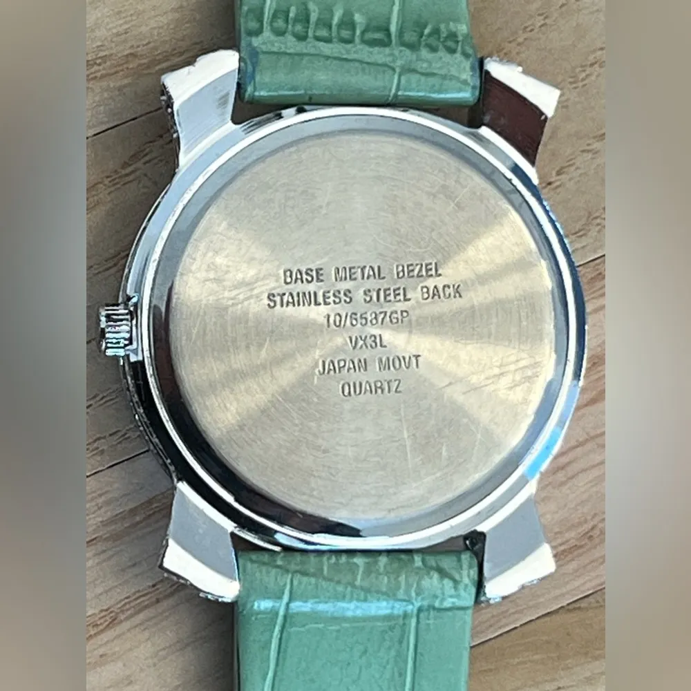 Anne Klein Ladies Watch Crystals Galore Green Genuine Leather Strap - Image 8