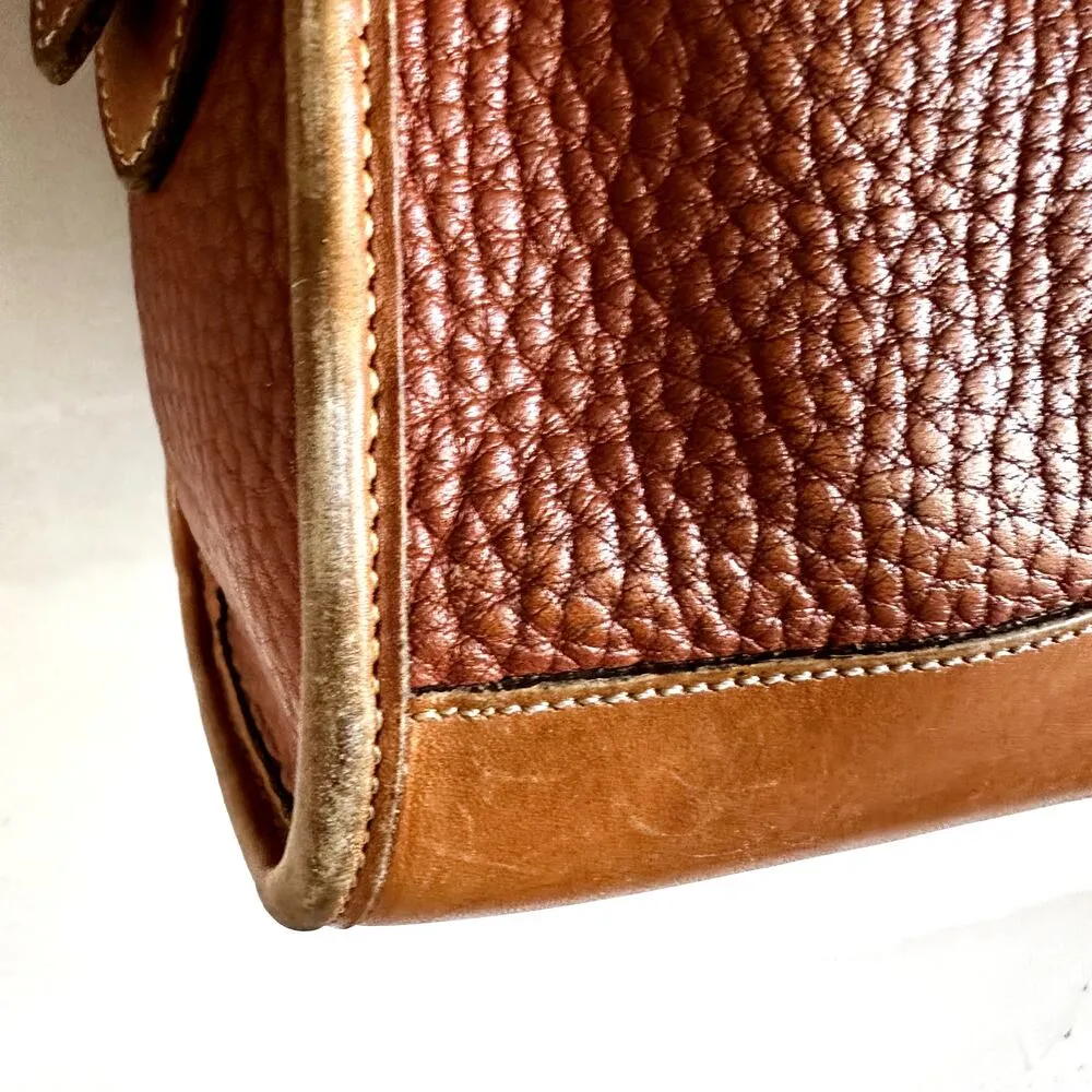 Vintage Dooney & Bourke Crossbody Satchel Bag  Adjustable Zip Closure Brown - Image 8