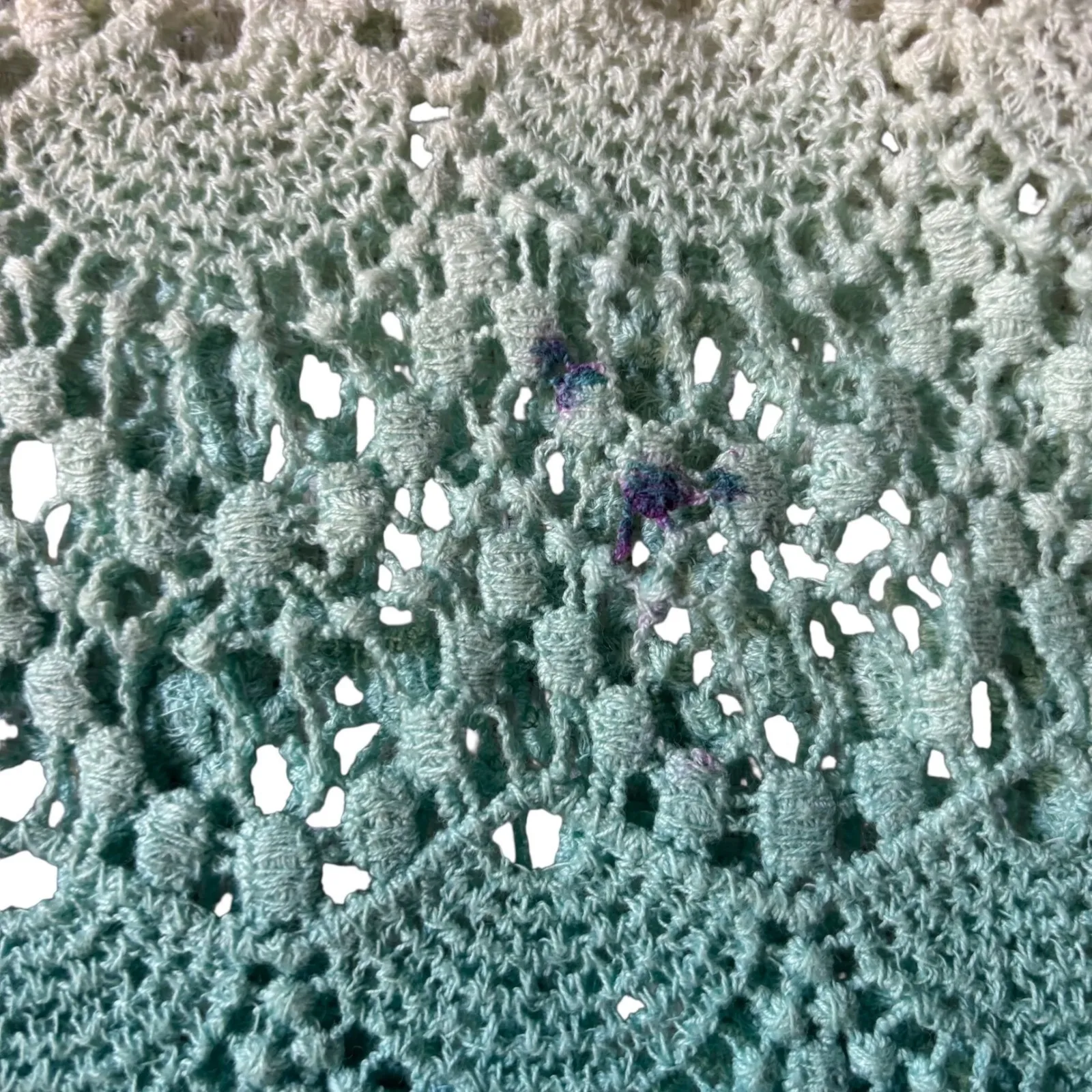 ALT. B Crochet Tank Top Sleeveless Ombre‎ Beige Green Festival Beach Coverup Y2K Tan - Image 9