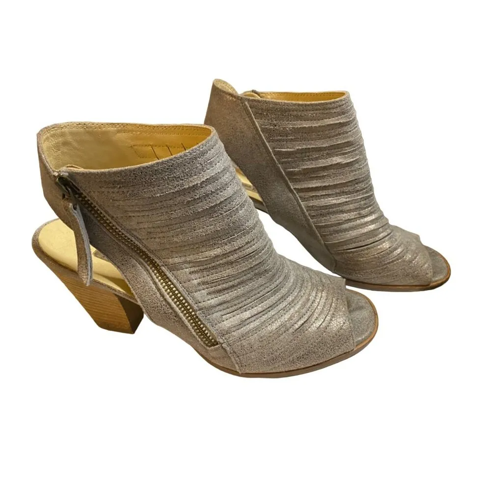 PAUL GREEN Cayanne‎ Leather Metallic Smoke Peep Toe Sandal Bootie Size 6.5 - Image 6
