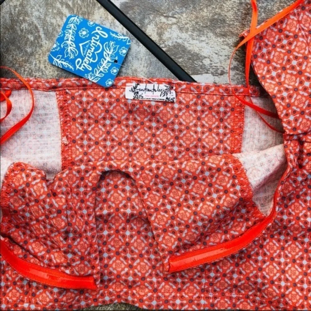 Free People Lucky Now Brami Vermillionette Combo Cropped Top Small - Image 7