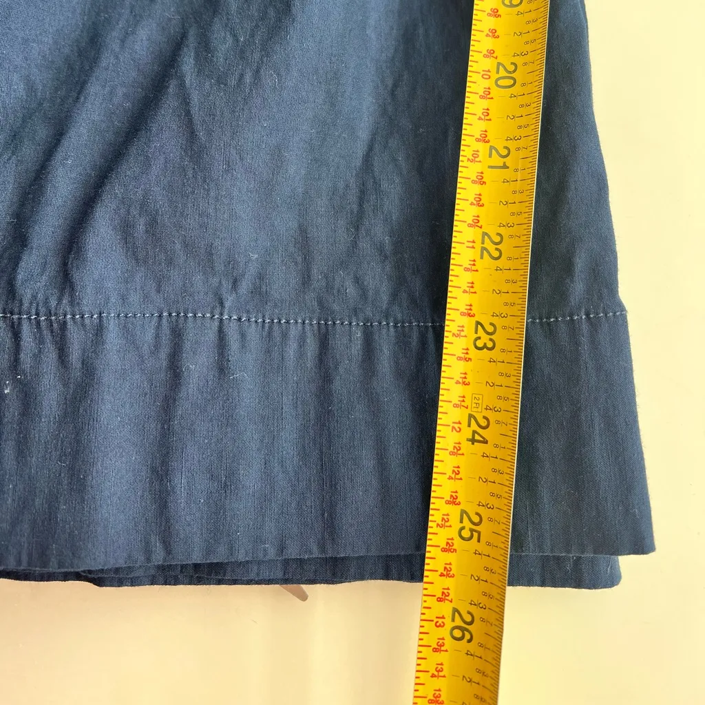 Anthropologie Maeve The Collette wide leg pants Linen blend crop navy blue 33 - Image 7