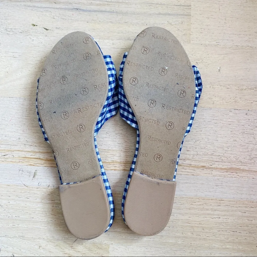 NEW Restricted gingham flats Blue Size 6 - Image 4