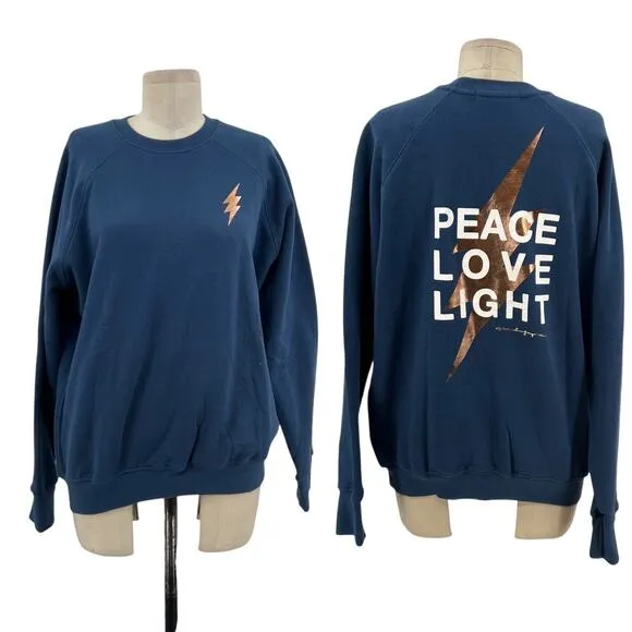 Spiritual Gangster Peace Love Light Sweatshirt Long Sleeve Blue Rose Gold Medium - Image 2