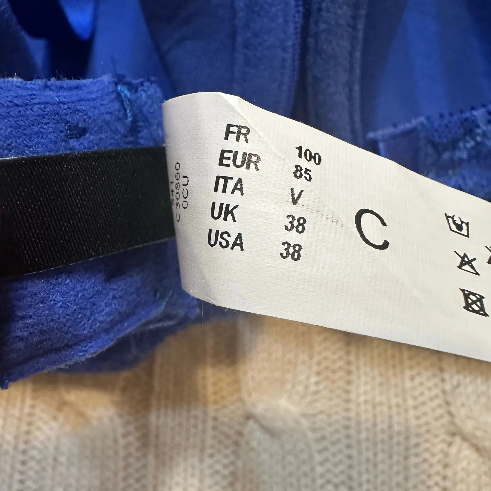 NEW Chantelle Rive Gauche T-Shirt Underwire Bra sz 38C Blue - Image 2