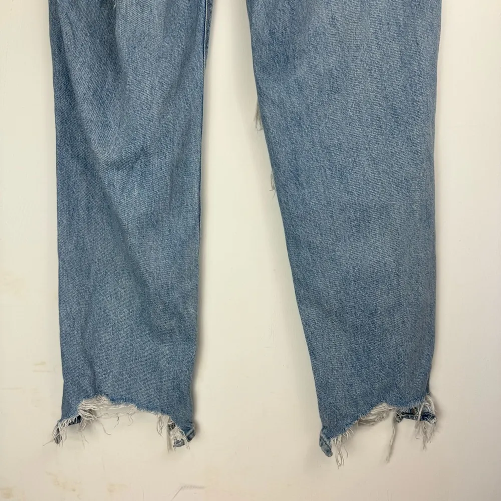 American Eagle Womens 90s Straight Pride Jeans Sz 10 Distressed Light Wash - Image 14