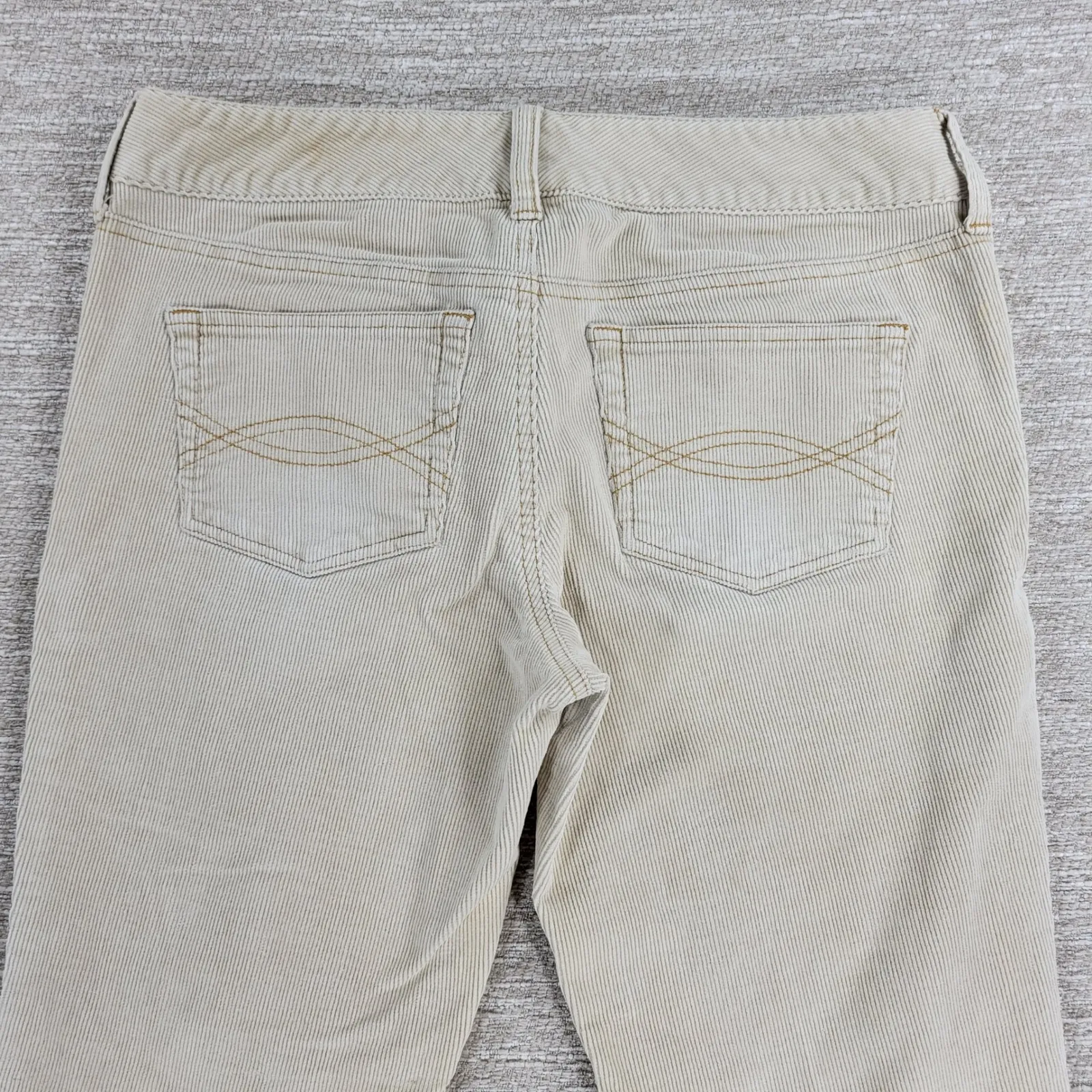 Abercrombie & Fitch Corduroy Flare Pants Womens 10 Cream Low Rise Bell Bottoms - Image 12