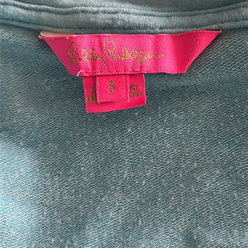 Lilly Pulitzer Belinda Off the Shoulder Light Aqua Blue Pullover Small - Image 8