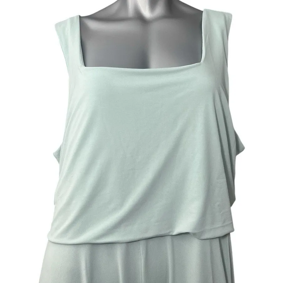 Lands' End Women's Dress Cupro Fit and Flare Sleeveless 3X Light Teal Green Size undefined - Image 2