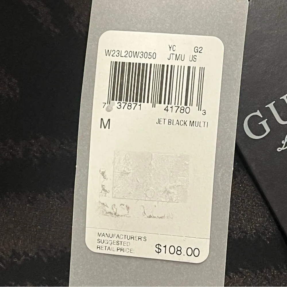 NWT Guess Jet Black Multi Tribal Print Waterfall Silky Shawl Cardigan Medium - Image 11