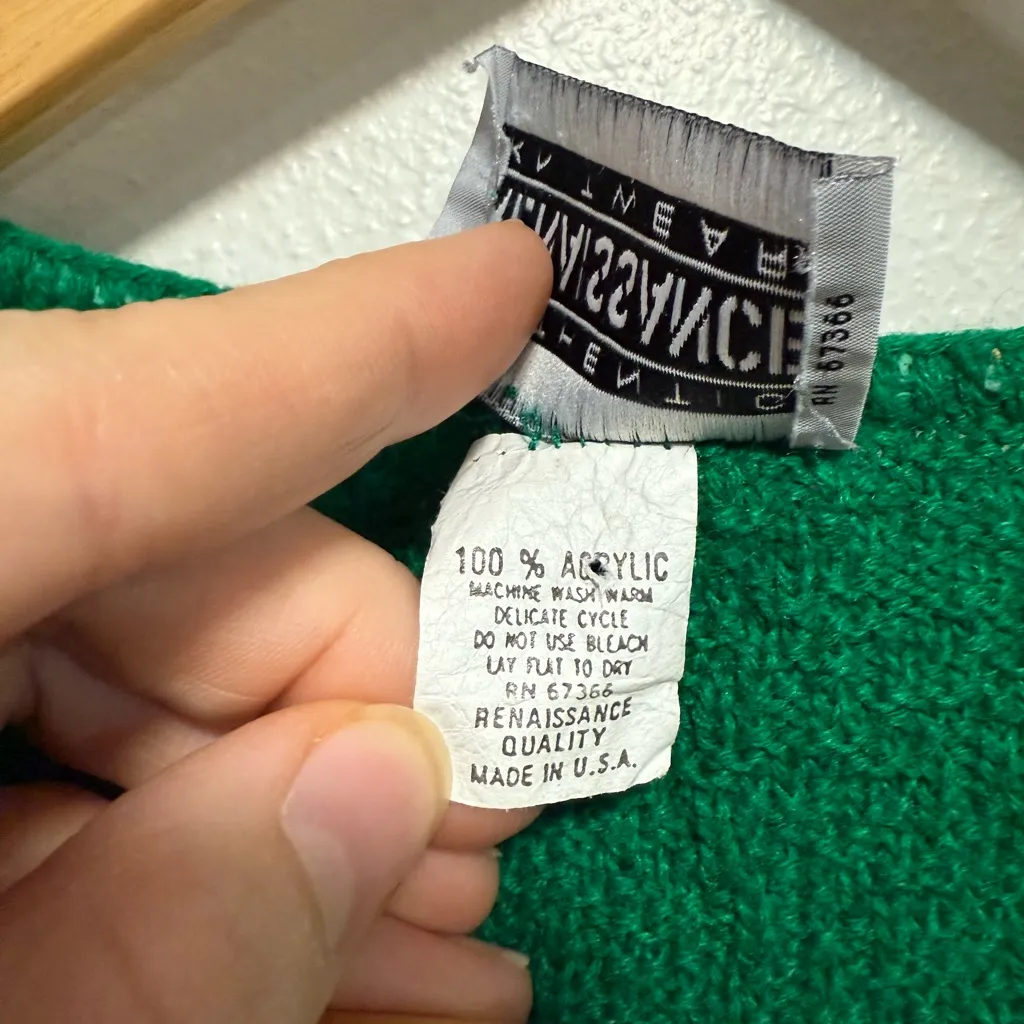 Vintage Green Knitwear Sweater Size Medium - Image 4