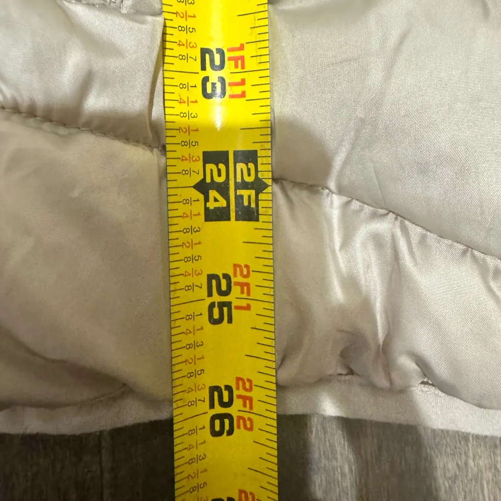 Keren Hart Lightweight Puffer Jacket Beige Zip Front Size L Tan Size L - Image 12
